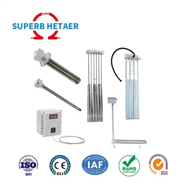 Élément résistant chimique d'appareil de chauffage d'immersion de résistance acide de PTFE pour le fluide corrosif